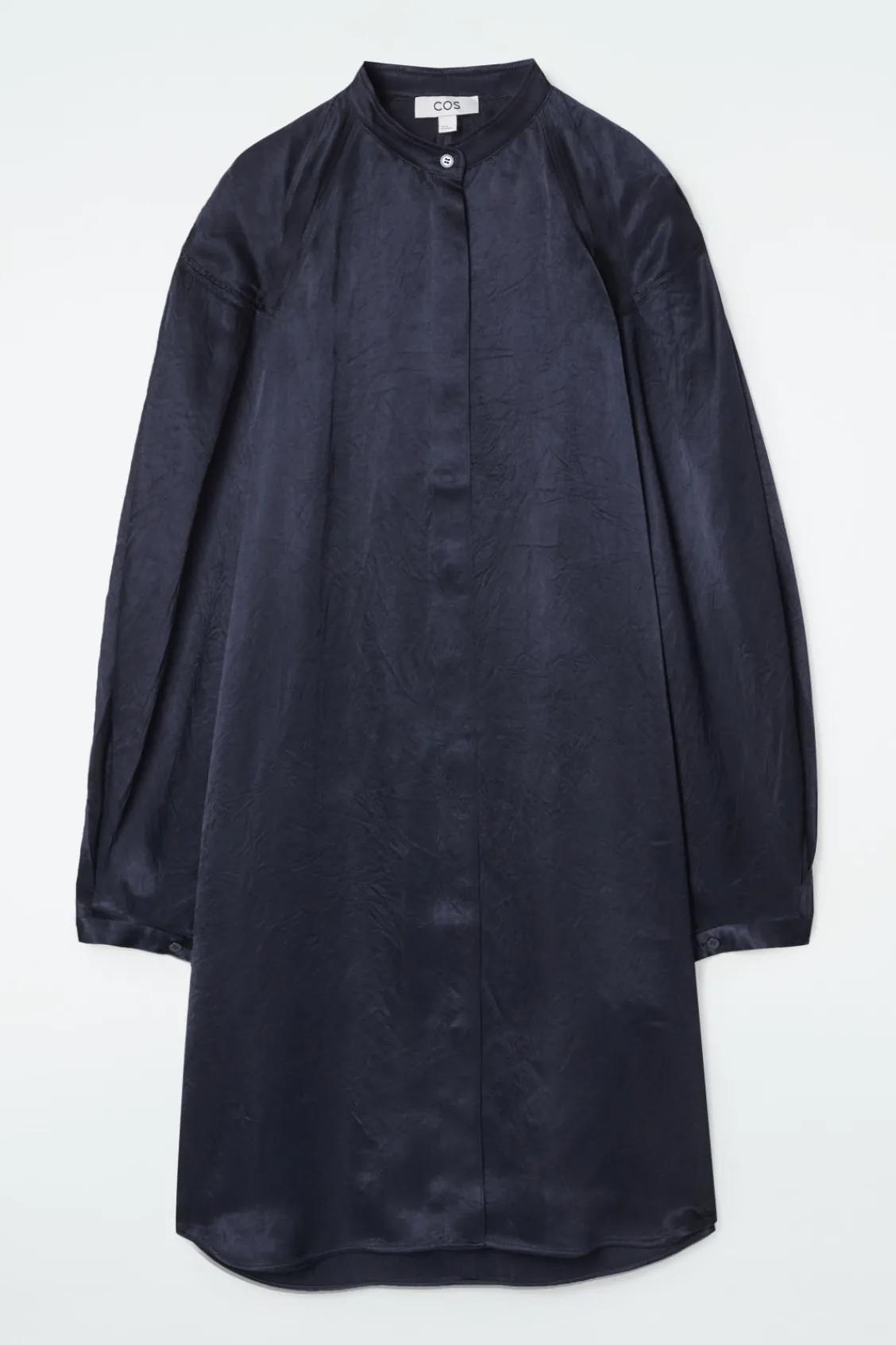 COS PLEATED-DETAIL SATIN MIDI DRESS-Women Dresses & Jumpsuits