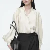 COS PLEATED-DETAIL SATIN SHIRT-Women Shirts & Blouses | Tops