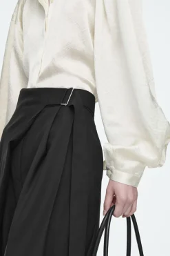 COS PLEATED-DETAIL SATIN SHIRT-Women Shirts & Blouses | Tops