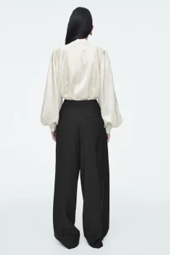 COS PLEATED-DETAIL SATIN SHIRT-Women Shirts & Blouses | Tops