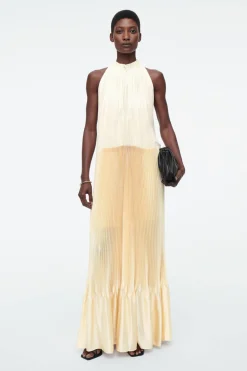 COS PLISSÉ HALTERNECK MAXI DRESS-Women Dresses & Jumpsuits