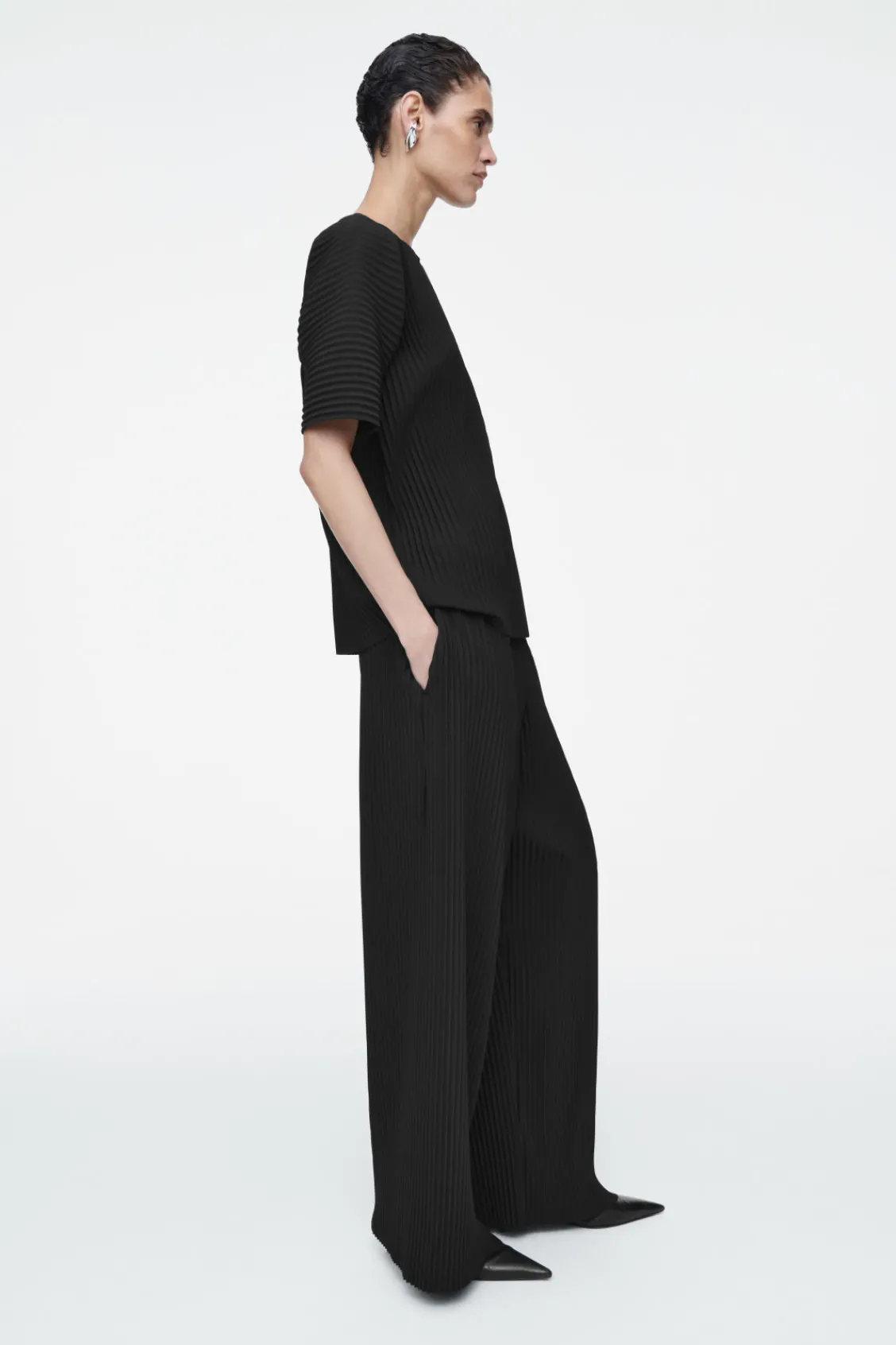 COS PLISSÉ WIDE-LEG PANTS-Women Pants