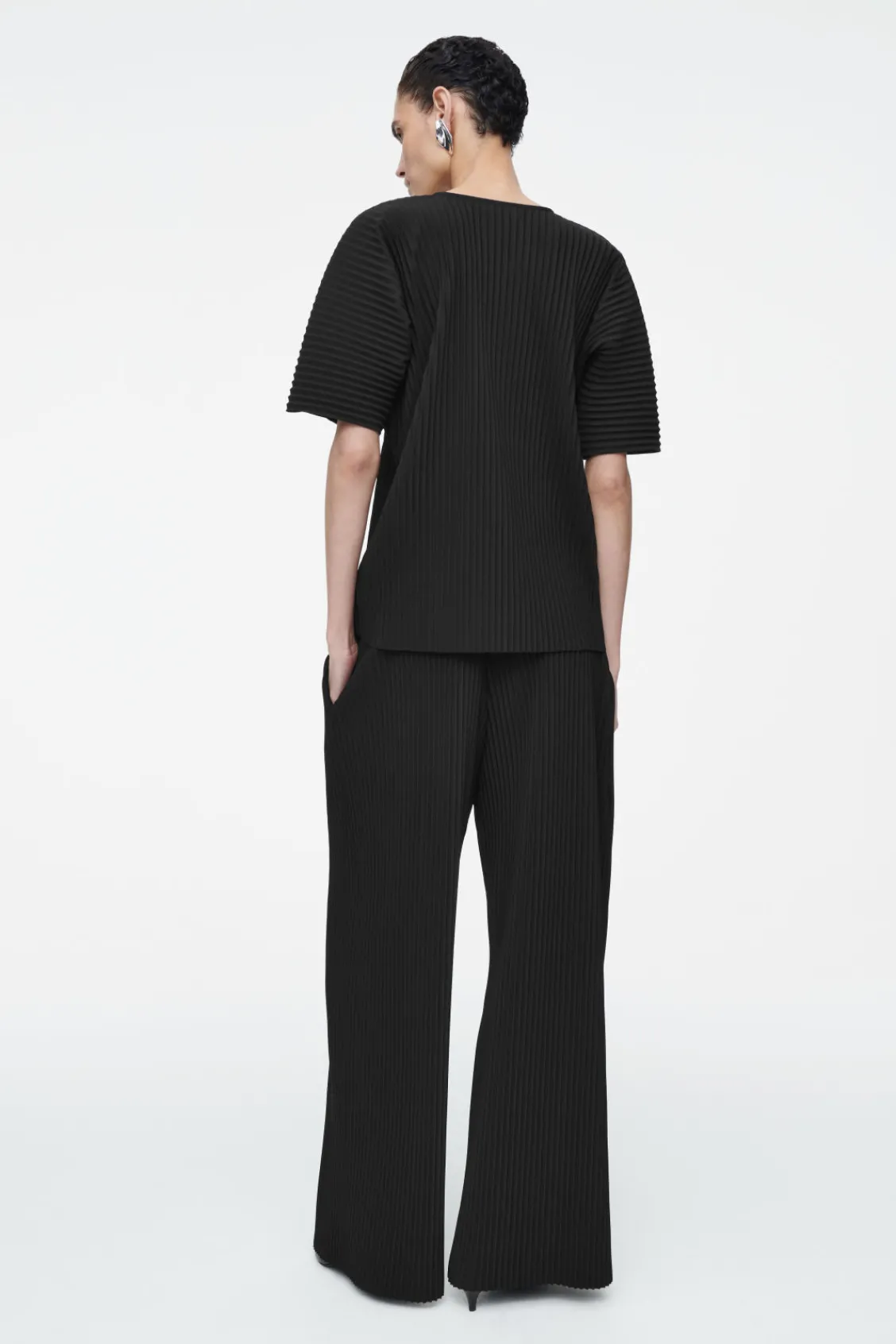 COS PLISSÉ WIDE-LEG PANTS-Women Pants