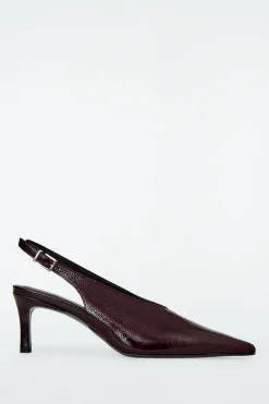 COS POINTED PATENT-LEATHER SLINGBACK PUMPS-Women Shoes