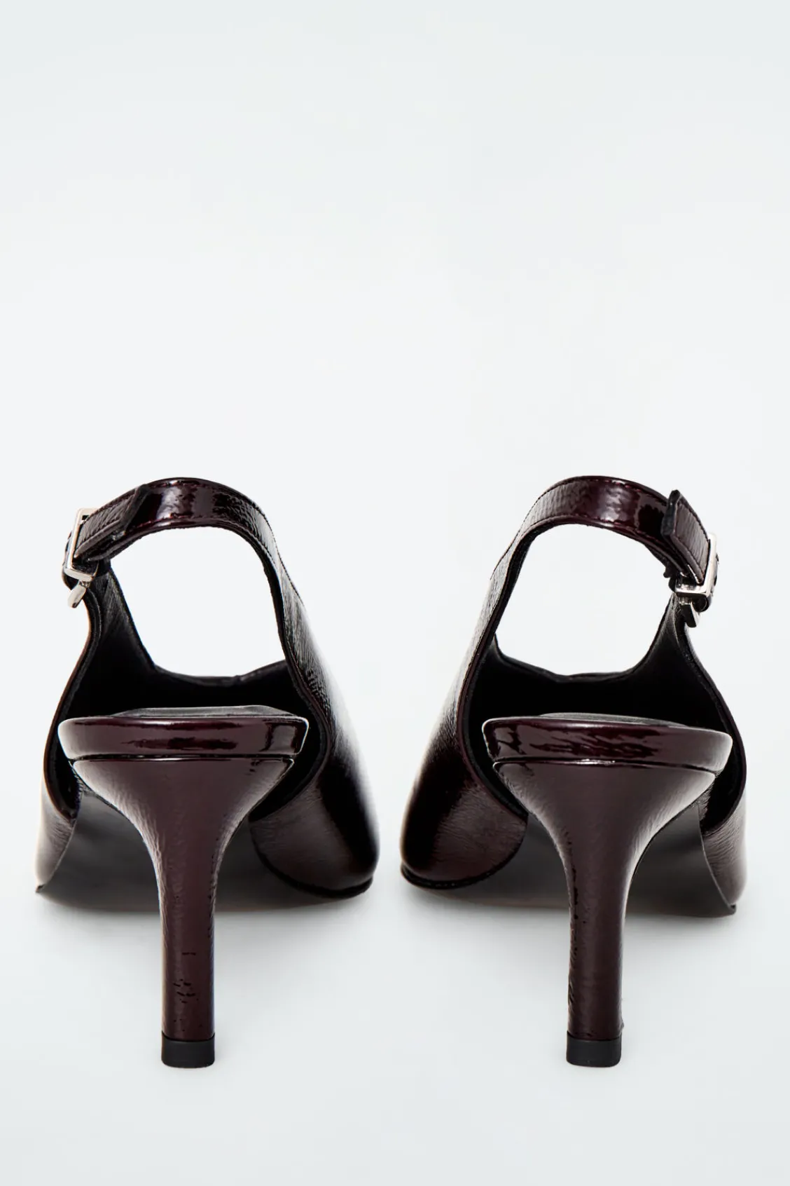 COS POINTED PATENT-LEATHER SLINGBACK PUMPS-Women Shoes