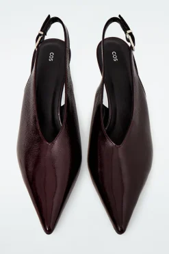 COS POINTED PATENT-LEATHER SLINGBACK PUMPS-Women Shoes
