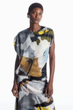COS PRINTED ASYMMETRIC BLOUSE-Women Shirts & Blouses | Tops