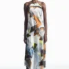 COS PRINTED ASYMMETRIC MIDI DRESS-Women Dresses & Jumpsuits