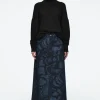 COS PRINTED DENIM A-LINE MIDI SKIRT-Women Skirts