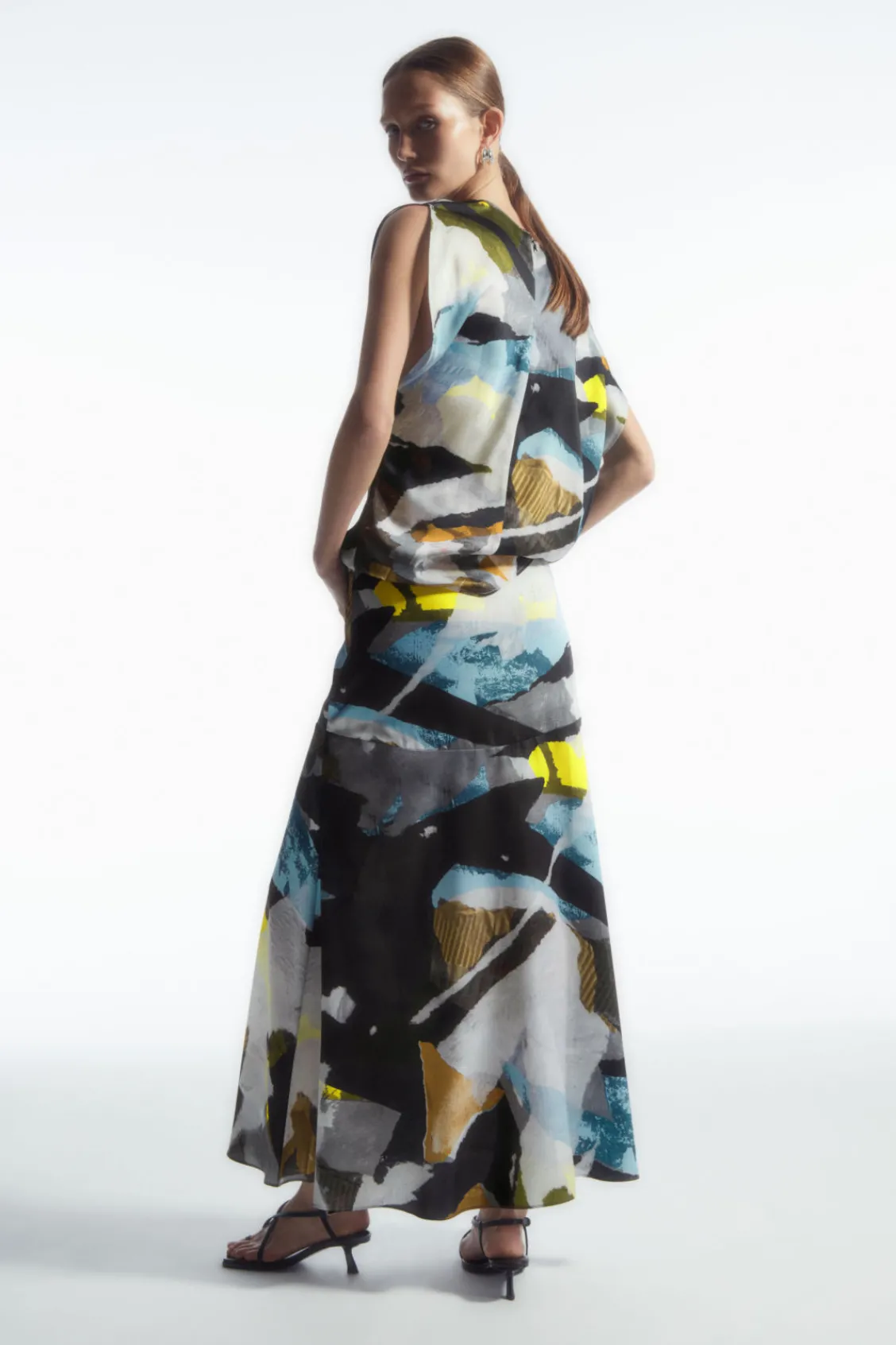 COS PRINTED FLARED MAXI SKIRT-Women Skirts