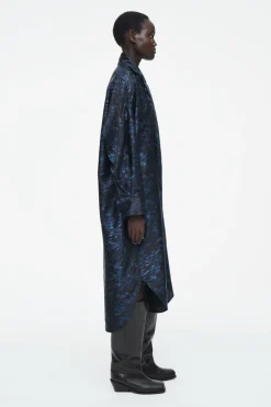 COS PRINTED SCARF-DETAIL MIDI DRESS-Women Dresses & Jumpsuits