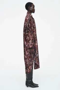 COS PRINTED SCARF-DETAIL MIDI DRESS-Women Dresses & Jumpsuits
