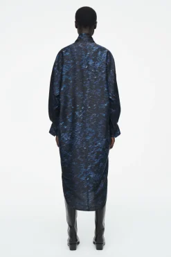 COS PRINTED SCARF-DETAIL MIDI DRESS-Women Dresses & Jumpsuits