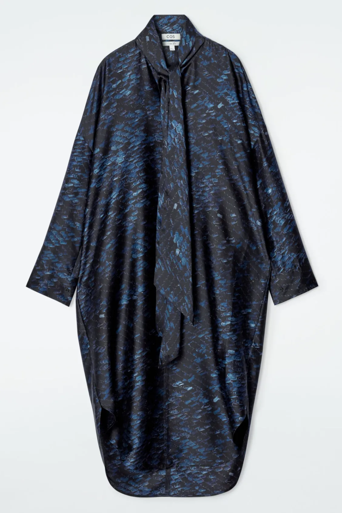 COS PRINTED SCARF-DETAIL MIDI DRESS-Women Dresses & Jumpsuits