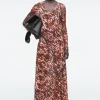 COS PRINTED SEMI-SHEER KNITTED MAXI DRESS-Women Dresses & Jumpsuits | Sweaters & Cardigans