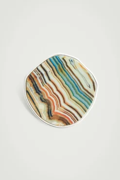 COS PRINTED STONE BROOCH- Jewelry