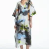 COS PRINTED TIE-DETAIL KAFTAN-Women Dresses & Jumpsuits