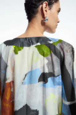 COS PRINTED TIE-DETAIL KAFTAN-Women Dresses & Jumpsuits