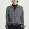 COS PURE CASHMERE ZIP-UP OVERSHIRT- Shirts | Cashmere