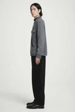 COS PURE CASHMERE ZIP-UP OVERSHIRT- Shirts | Cashmere