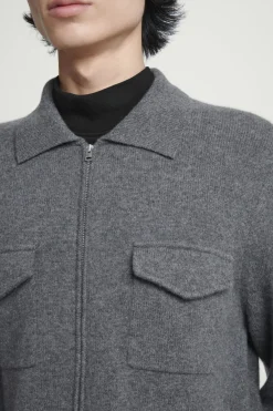 COS PURE CASHMERE ZIP-UP OVERSHIRT- Shirts | Cashmere
