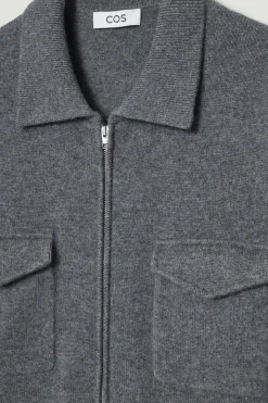 COS PURE CASHMERE ZIP-UP OVERSHIRT- Shirts | Cashmere