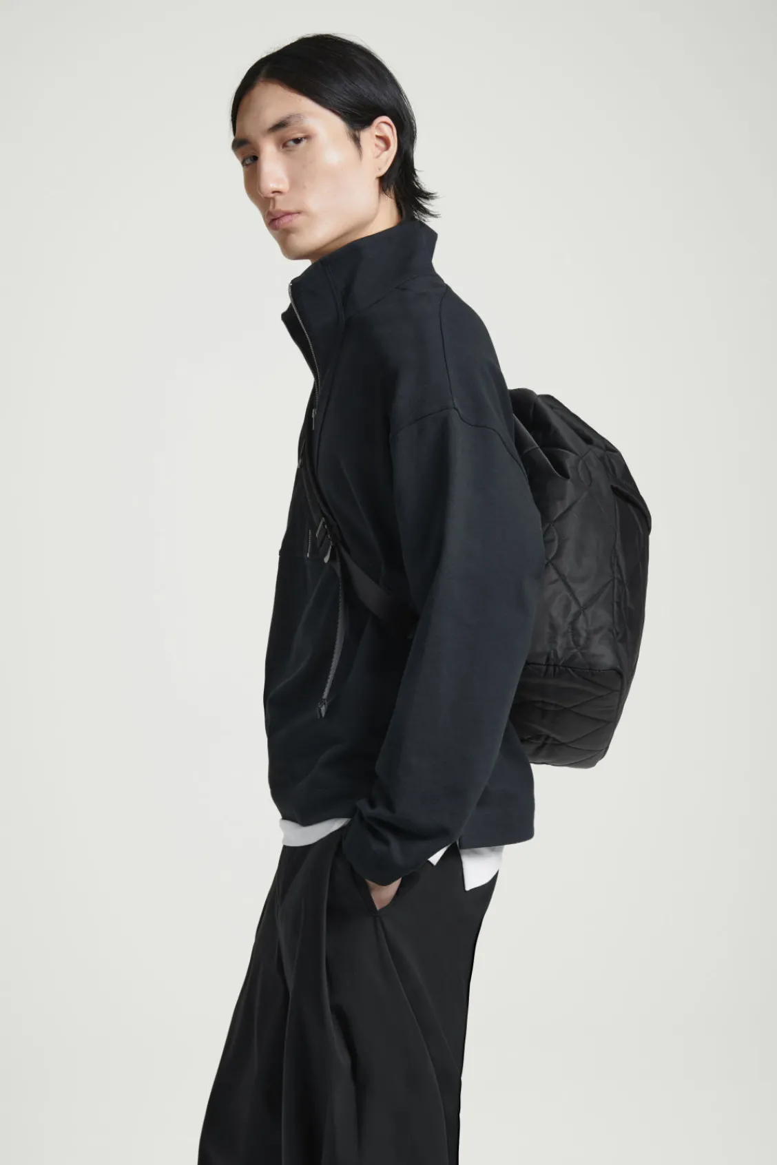 COS QUILTED DRAWSTRING SLING DUFFLE BAG - NYLON- Bags & Wallets