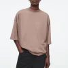 COS REGULAR BOXY MOCK-NECK T-SHIRT-Women Tops