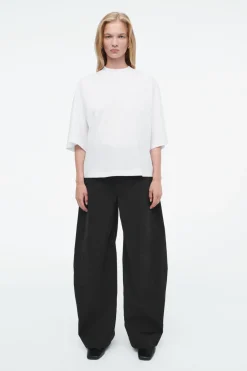 COS REGULAR BOXY MOCK-NECK T-SHIRT-Women Tops