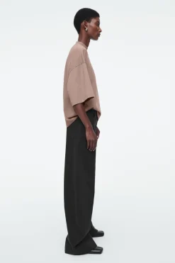 COS REGULAR BOXY MOCK-NECK T-SHIRT-Women Tops