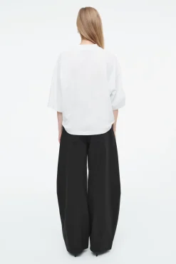 COS REGULAR BOXY MOCK-NECK T-SHIRT-Women Tops