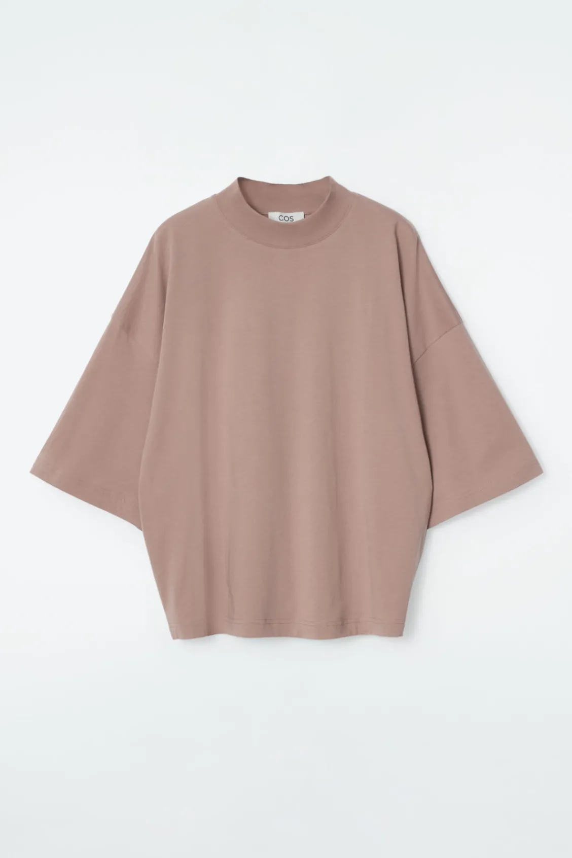 COS REGULAR BOXY MOCK-NECK T-SHIRT-Women Tops