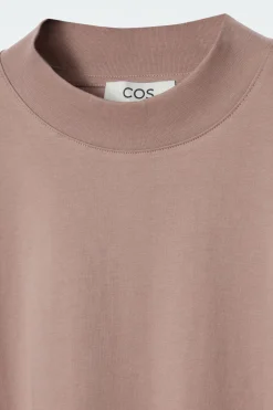 COS REGULAR BOXY MOCK-NECK T-SHIRT-Women Tops