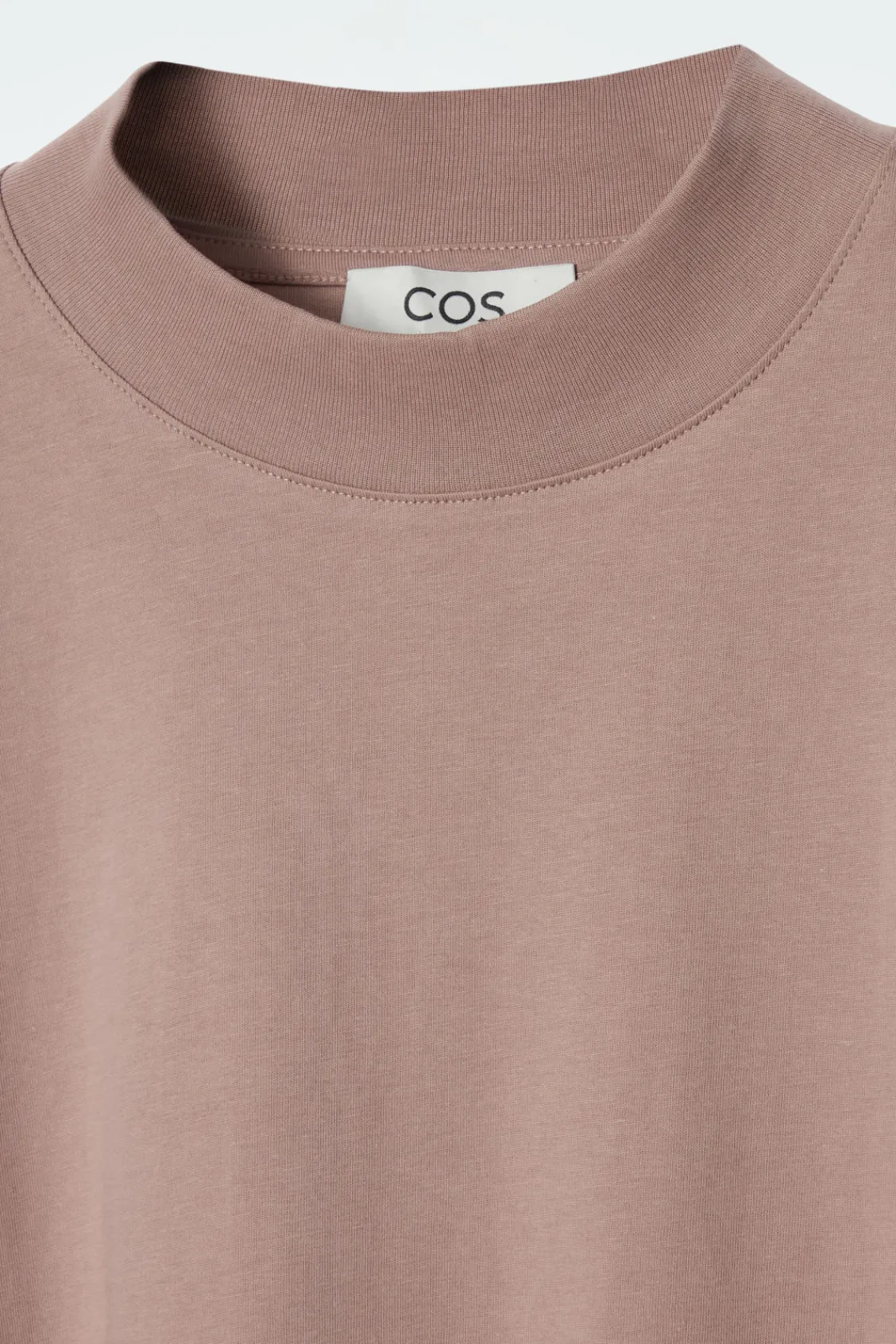 COS REGULAR BOXY MOCK-NECK T-SHIRT-Women Tops