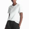 COS REGULAR BOXY V-NECK T-SHIRT-Women Tops