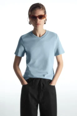 COS REGULAR BOXY V-NECK T-SHIRT-Women T-Shirts | Tops