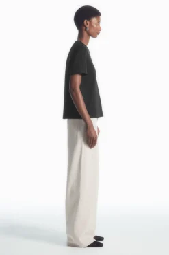 COS REGULAR BOXY V-NECK T-SHIRT-Women Tops