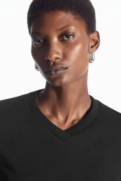 COS REGULAR BOXY V-NECK T-SHIRT-Women Tops