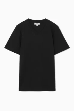 COS REGULAR BOXY V-NECK T-SHIRT-Women Tops