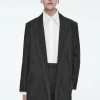 COS REGULAR DRAPED PINSTRIPED BLAZER-Women Vests & Tailoring | Coats & Jackets