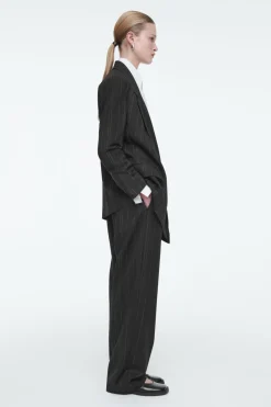 COS REGULAR DRAPED PINSTRIPED BLAZER-Women Vests & Tailoring | Coats & Jackets