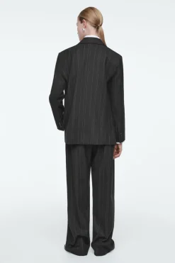COS REGULAR DRAPED PINSTRIPED BLAZER-Women Vests & Tailoring | Coats & Jackets