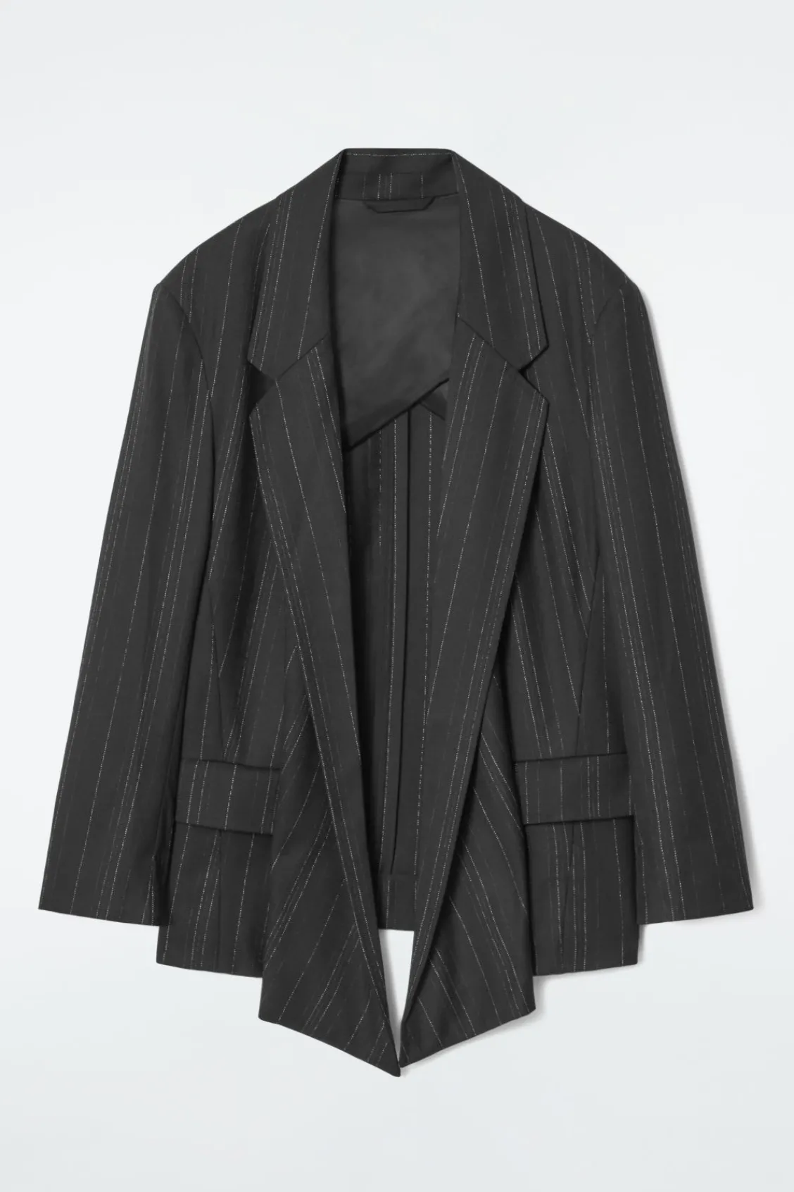 COS REGULAR DRAPED PINSTRIPED BLAZER-Women Vests & Tailoring | Coats & Jackets