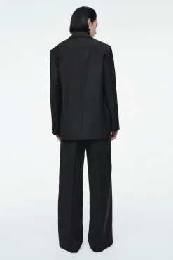 COS REGULAR ELASTICATED WOOL STRAIGHT-LEG PANTS-Women Vests & Tailoring | Pants