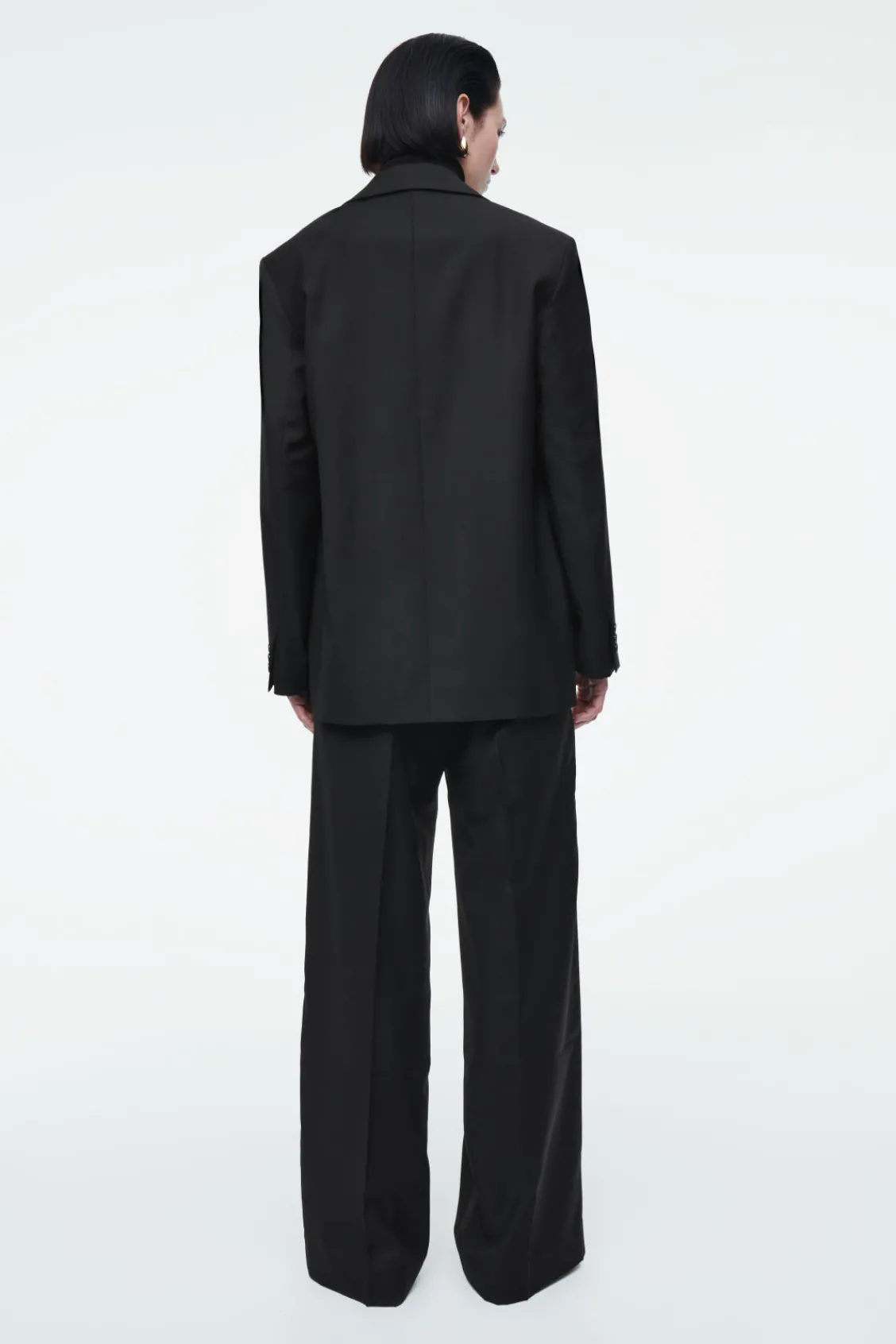 COS REGULAR ELASTICATED WOOL STRAIGHT-LEG PANTS-Women Vests & Tailoring | Pants