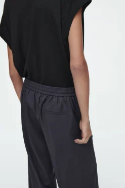 COS REGULAR ELASTICATED WOOL STRAIGHT-LEG PANTS-Women Pants