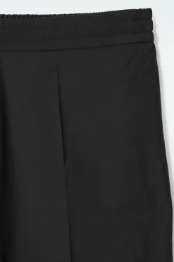 COS REGULAR ELASTICATED WOOL STRAIGHT-LEG PANTS-Women Vests & Tailoring | Pants