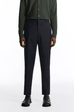 COS REGULAR ELASTICATED WOOL-TWILL TAPERED PANTS- Pants