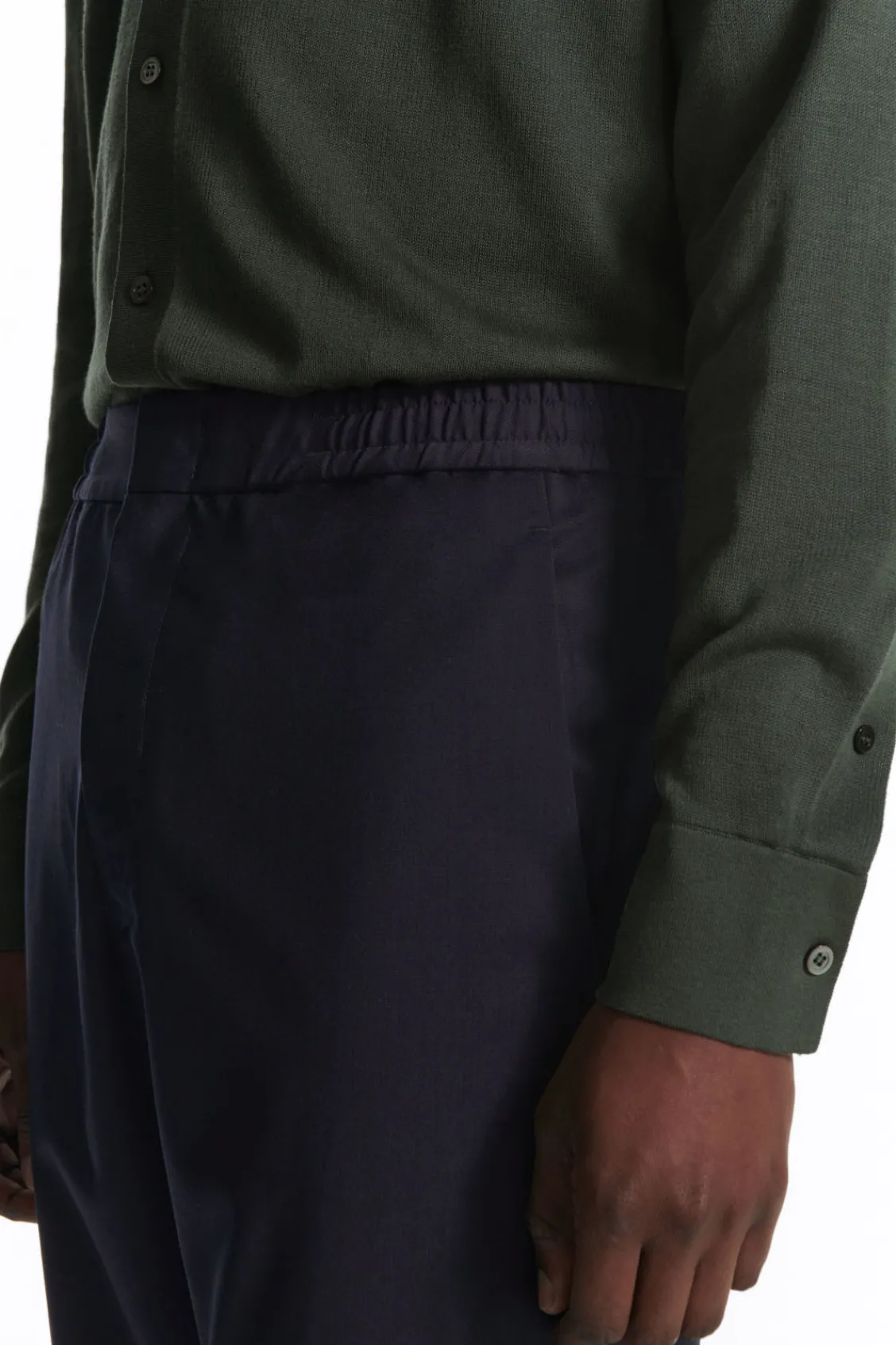 COS REGULAR ELASTICATED WOOL-TWILL TAPERED PANTS- Pants