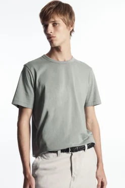 COS REGULAR LIGHTWEIGHT BRUSHED-COTTON T-SHIRT- T-Shirts